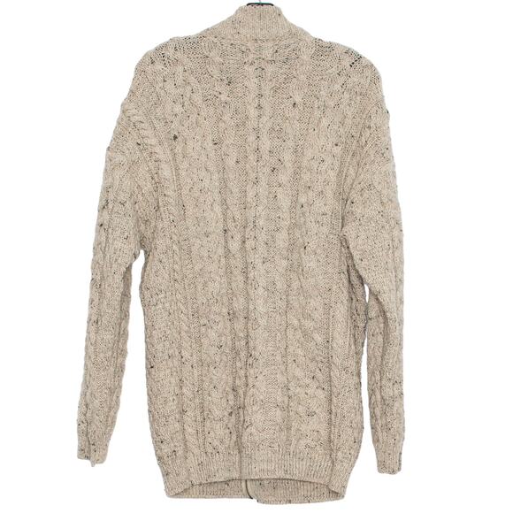 Shannon Woolen Mills Sweater Wool Cable Knit Cottage Grandpa Academia Zip Large - Picture 2 of 11